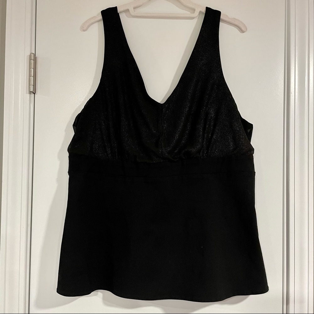 Torrid Size 1 Black Tank Top with Gold Shimmer